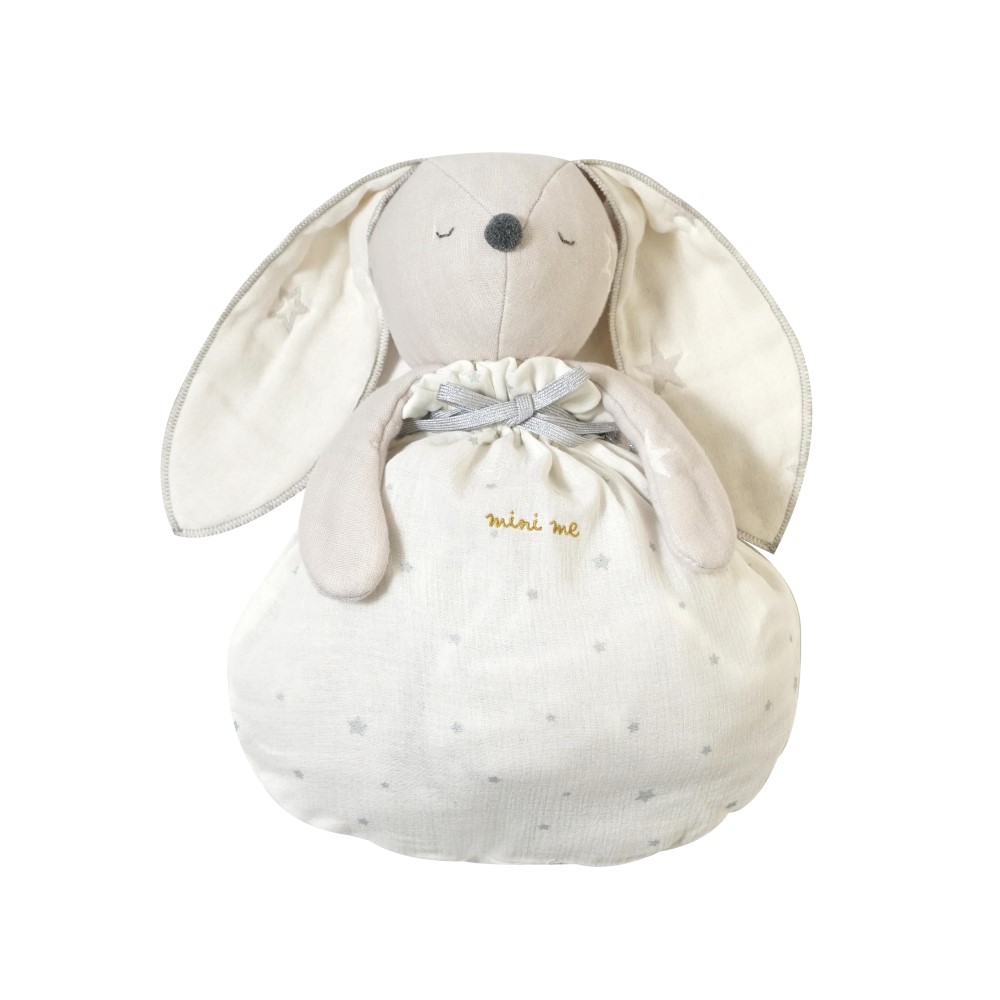 mini me可收納六層紗蓋被 長耳兔 簡約灰