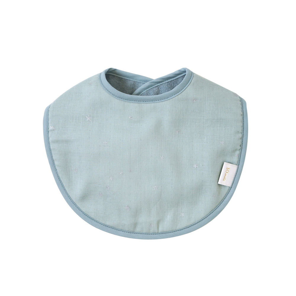 星彩雙面口水巾圍兜 粉藍