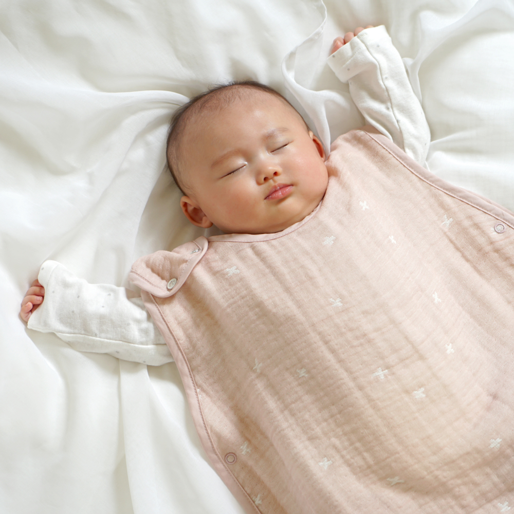 十字星彩天絲三層紗防踢背心 嬰童粉