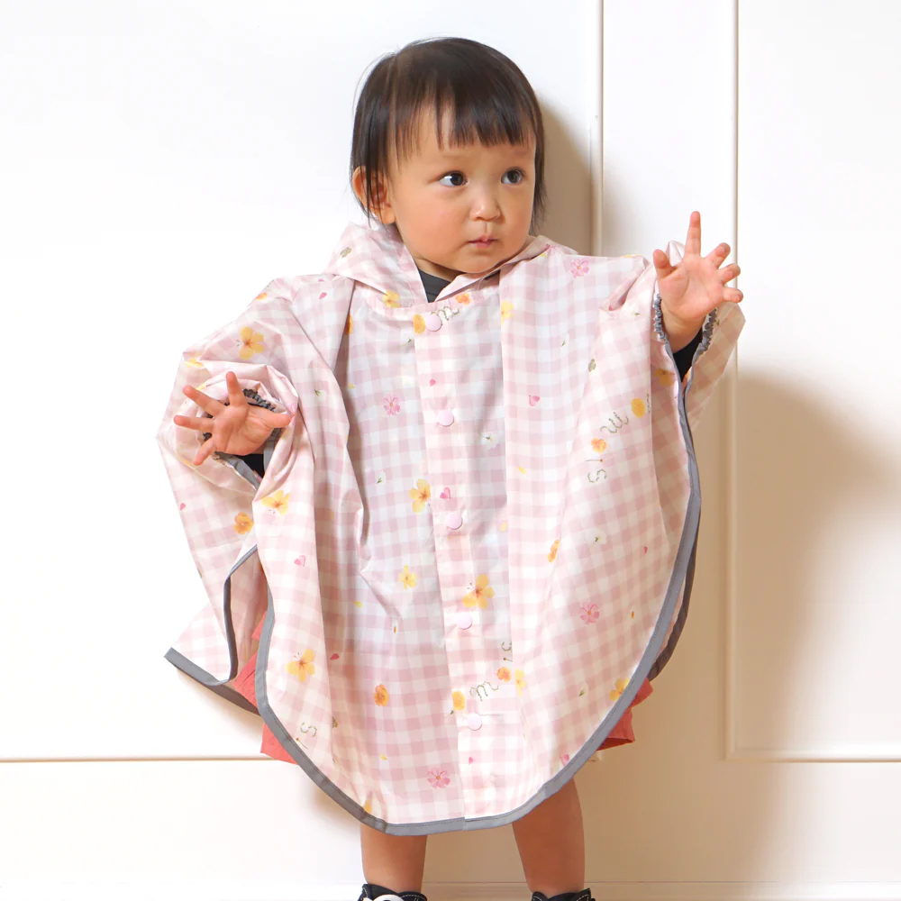 粉彩花雨雨披斗篷