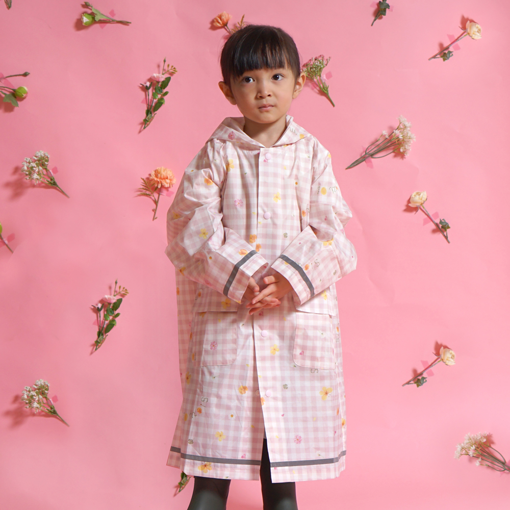 粉彩花雨兒童雨衣