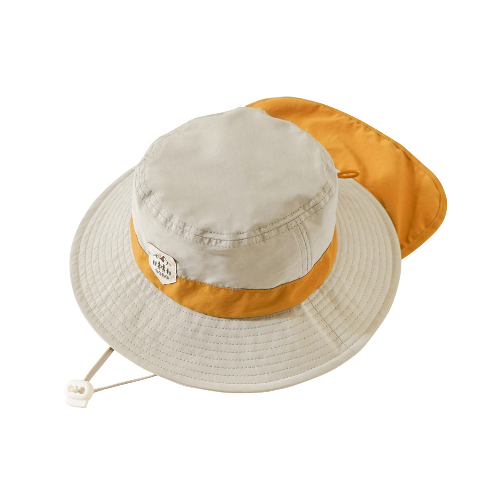 撞色系可調式抗UV狩獵帽