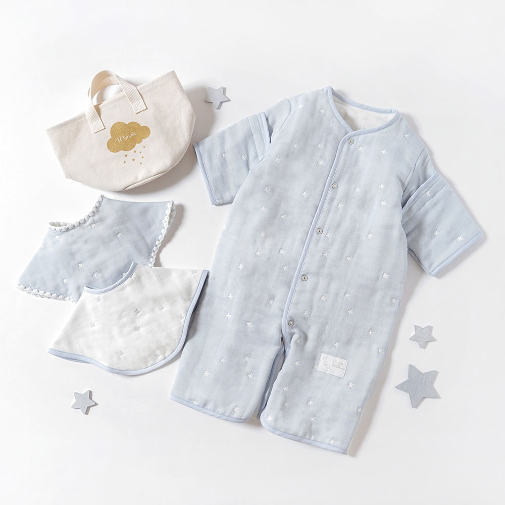 成長型睡袍收納籃組 藍