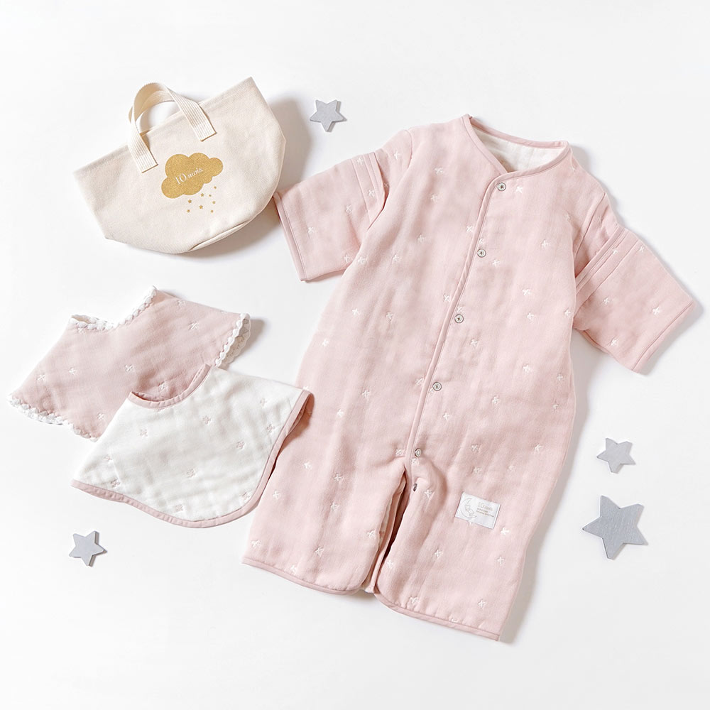 成長型睡袍收納籃組 粉