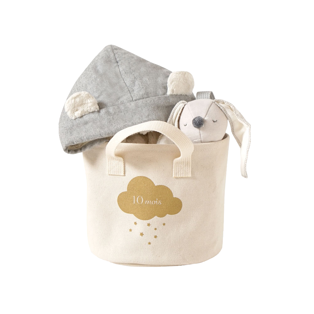 暖萌寶貝斗篷禮物袋組 灰