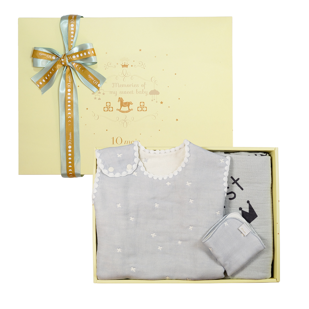 十字星彩六層紗防踢被浴巾小王子大禮盒限定組