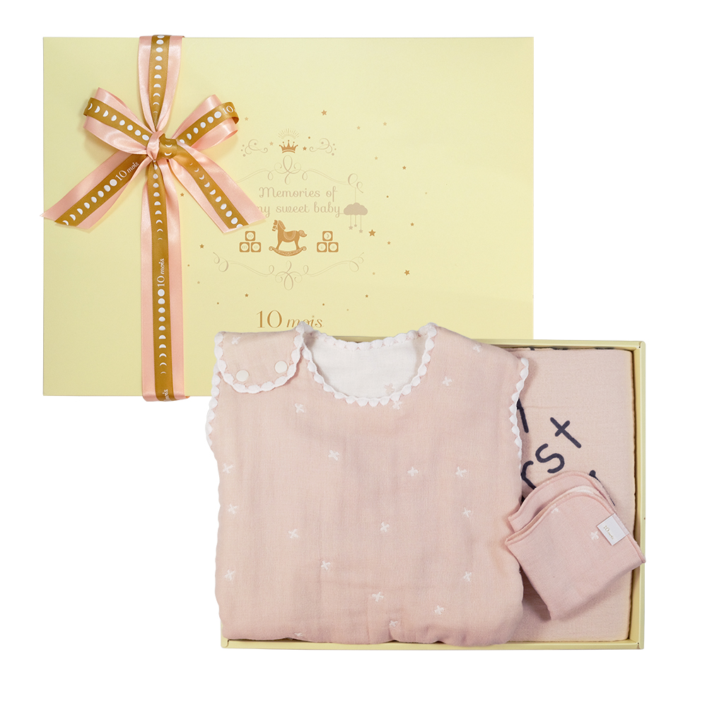 十字星彩六層紗防踢被浴巾小公主大禮盒限定組