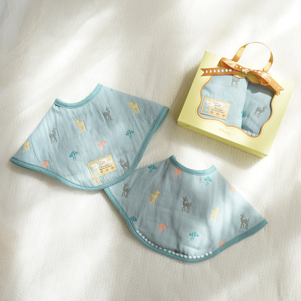 六層紗拍嗝巾圍兜小禮盒組 異想世界