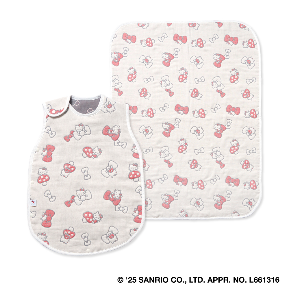 【三麗鷗聯名】HELLO KITTY 六層紗防踢背心小被被組