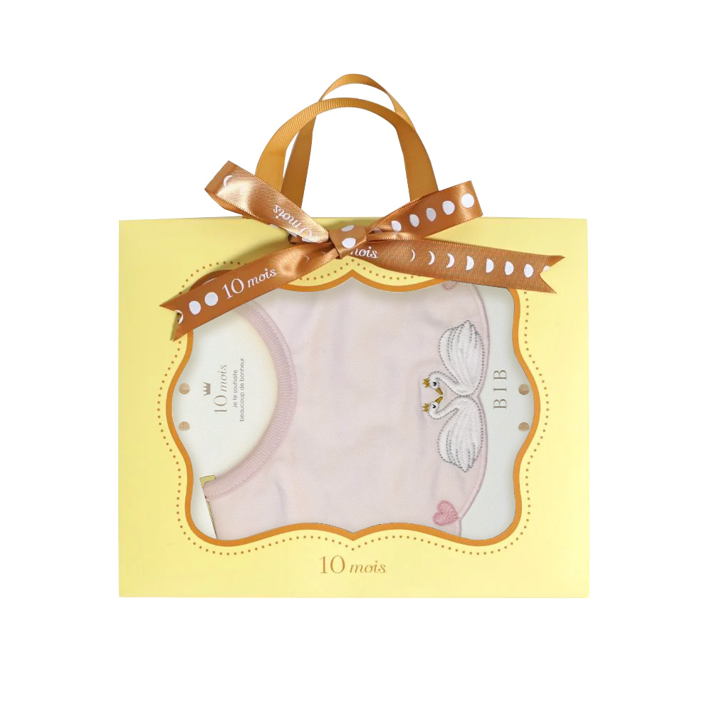 刺繡圍兜小禮盒組 天鵝之心