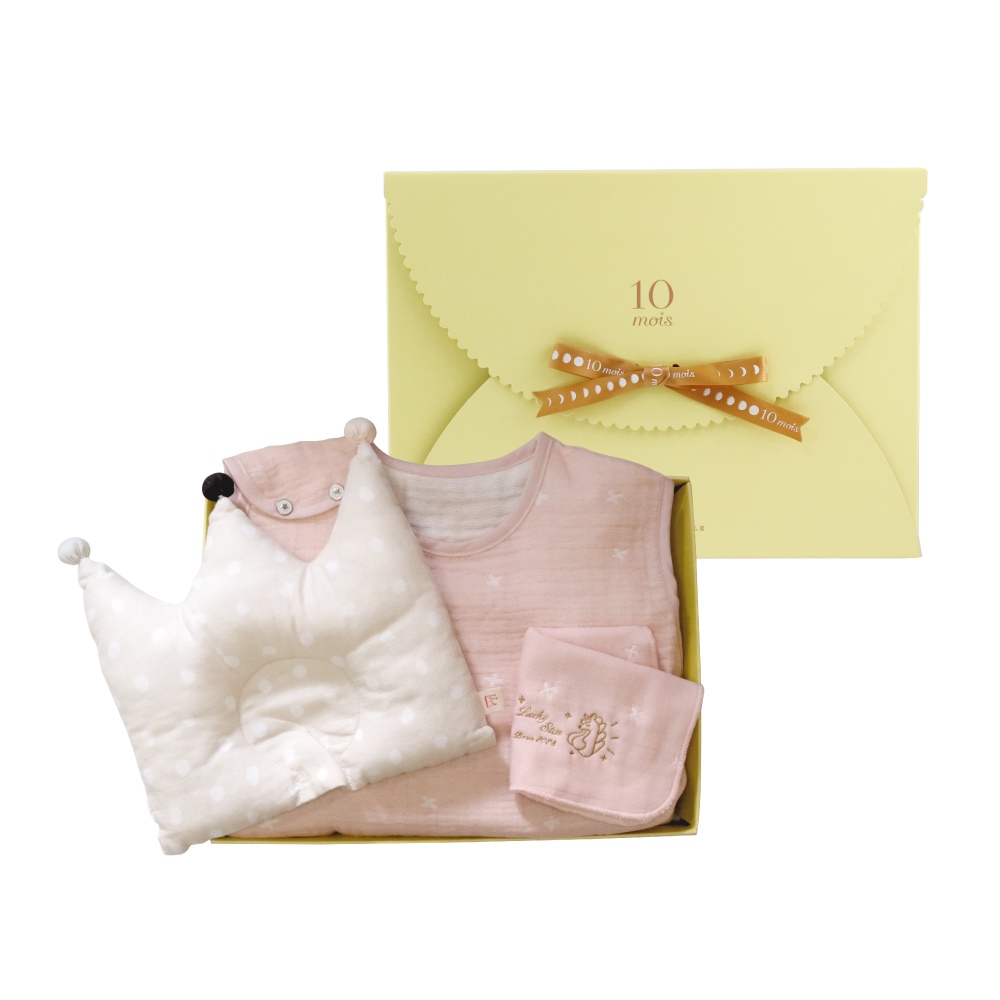 ｜馬寶刺繡｜馬到幸福好眠禮盒組 嬰童粉