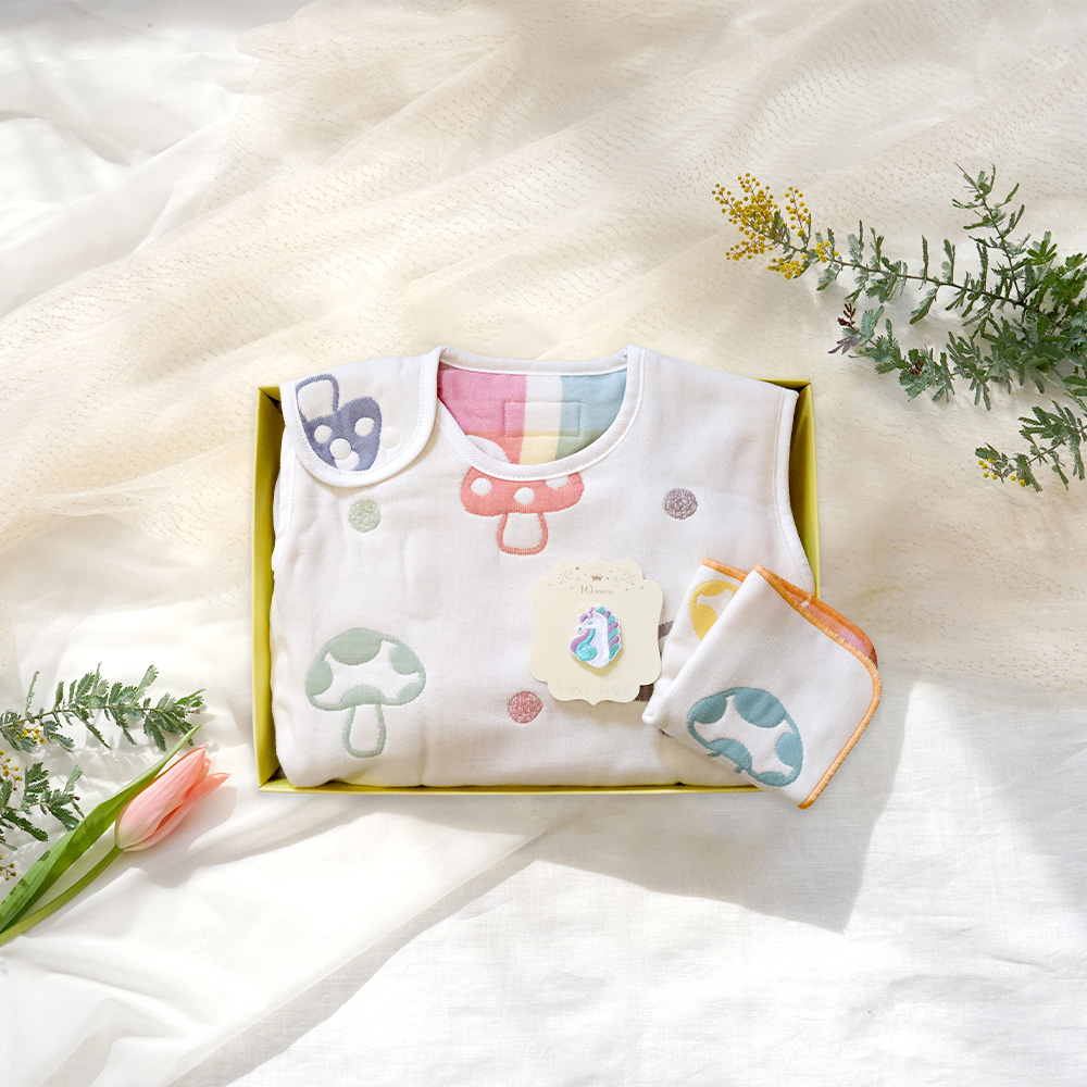 福氣馬寶蘑菇防踢背心燙布貼禮盒組