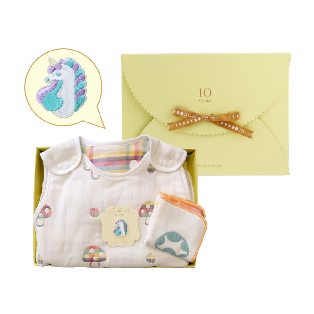 福氣馬寶蘑菇防踢背心燙布貼禮盒組 彩虹蘑菇