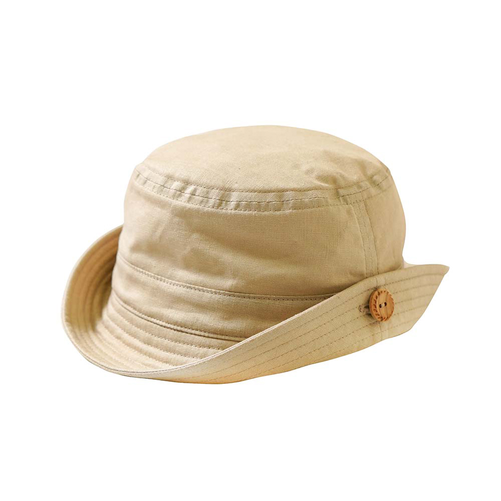 防曬反摺釦漁夫帽 棕.