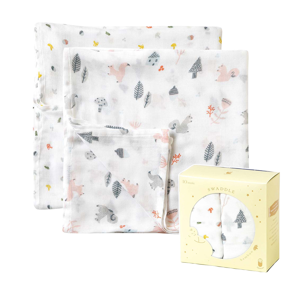 蘑菇森林竹纖維多功能紗布包巾組