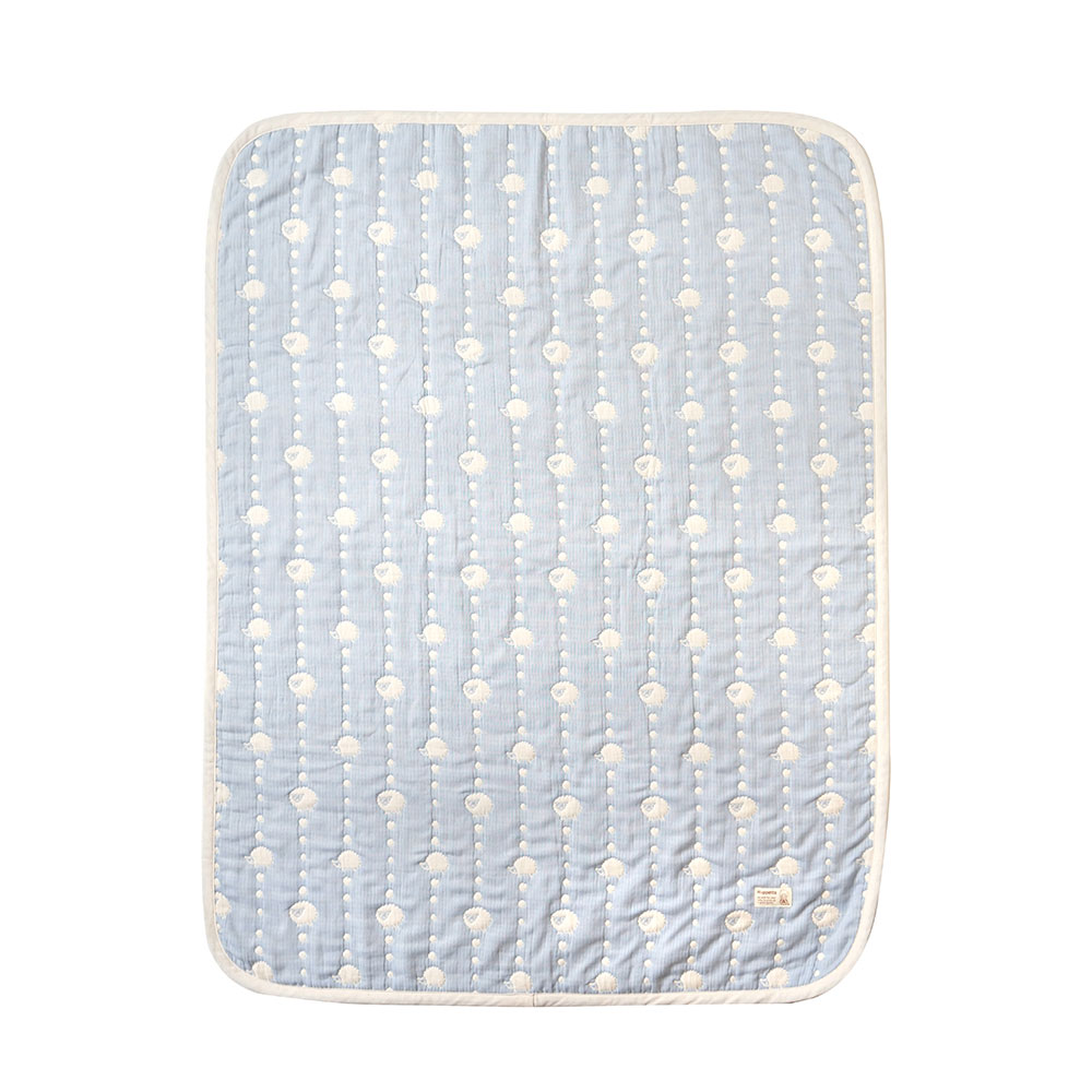 可愛動物六層紗被 M 藍