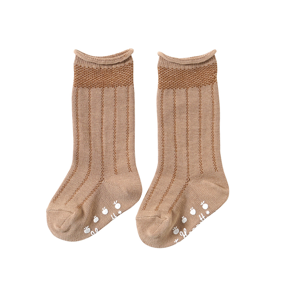 針織蘋果小腿襪 咖啡13-15