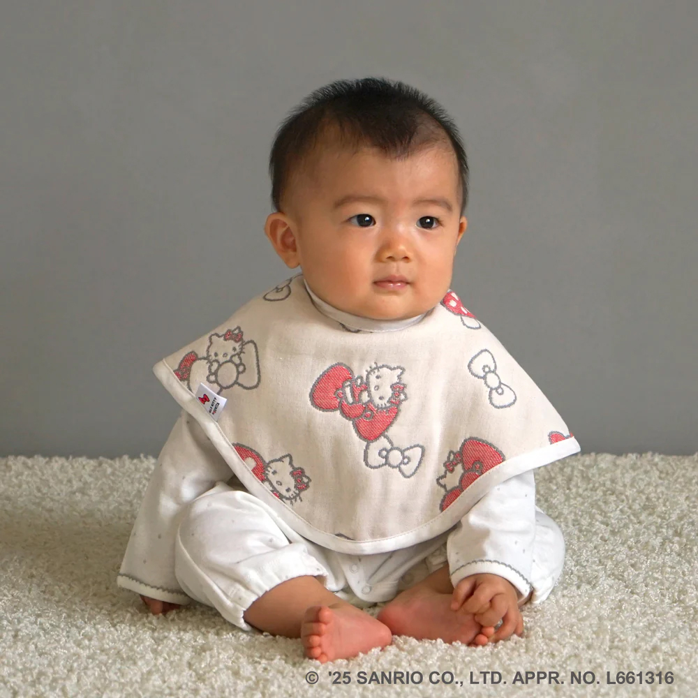 【三麗鷗聯名】HELLO KITTY 六層紗拍嗝巾圍兜