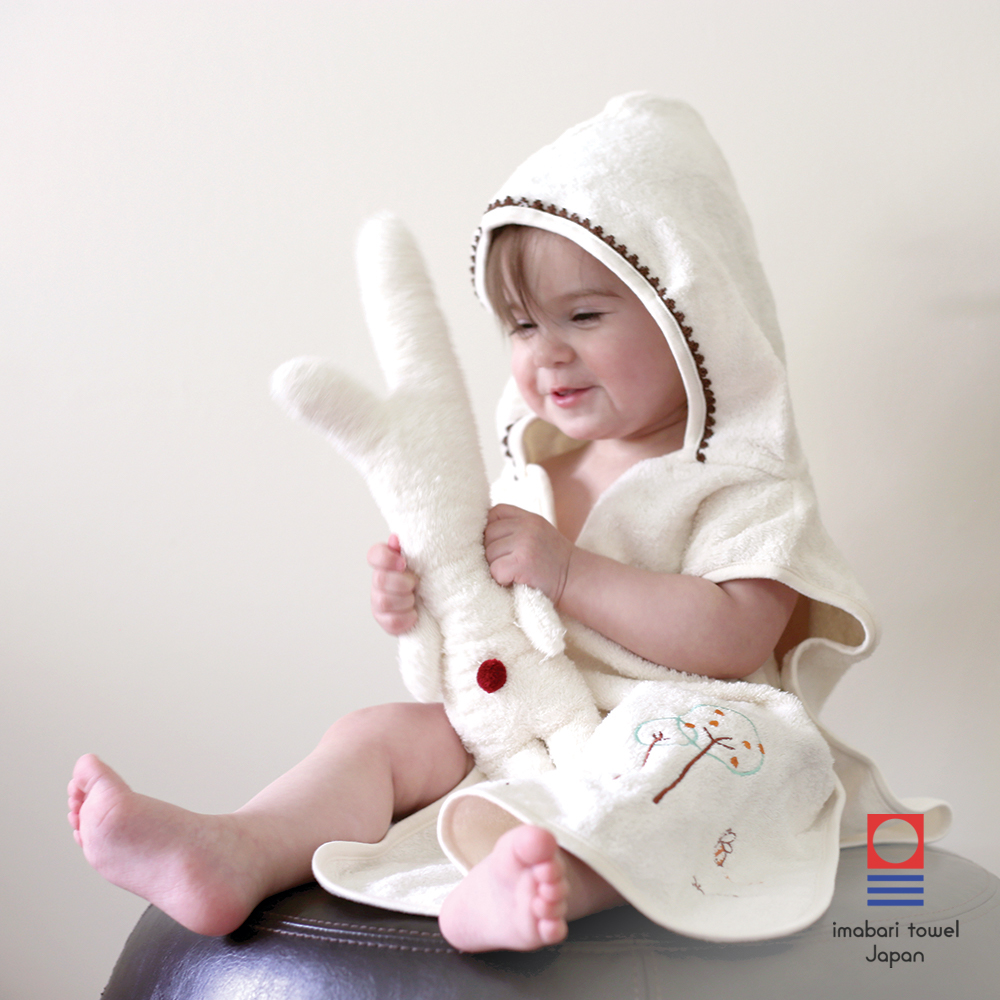 小蜜蜂連帽成長浴服-棕色