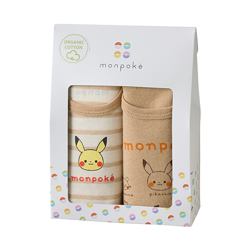 Monpoke寶可夢 條紋短袖包屁衣禮盒組-2入 70-80