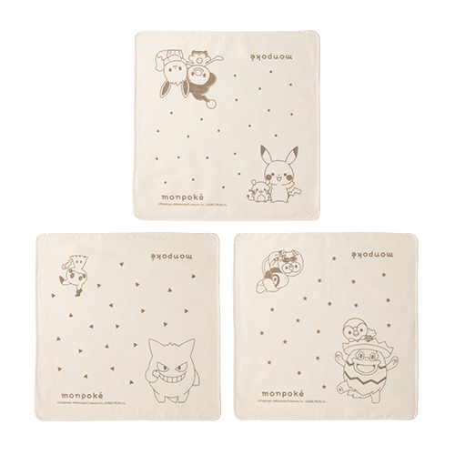 Monpoke寶可夢 回憶時光紗布方巾3入組