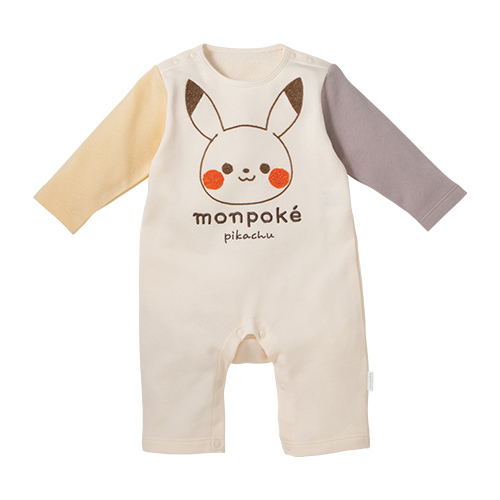 Mompoke寶可夢 皮卡丘毛巾刺繡新生兒連身衣